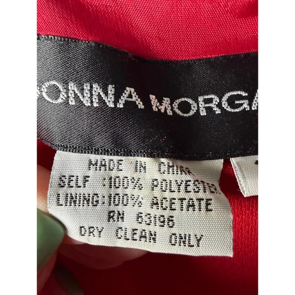DONNA MORGAN Red Short Sleeve Dress Size 14 - Picture 6 of 9